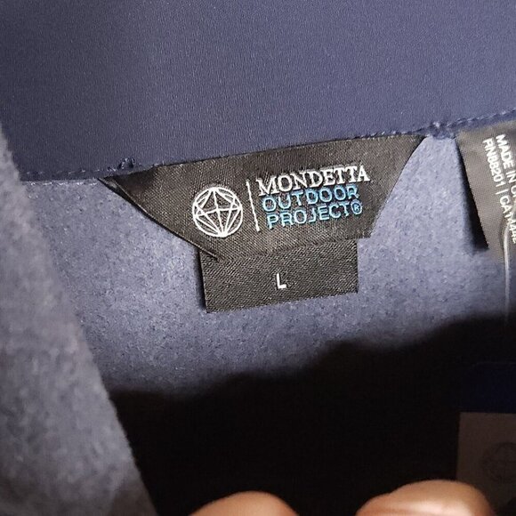 Mondetta Mens New Blue Fleece 1/4 Zip Pullover Jacket Large - Picture 4 of 7